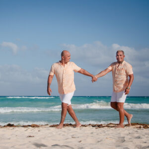 engagement lgbt photo session by the beach in playa del carmen