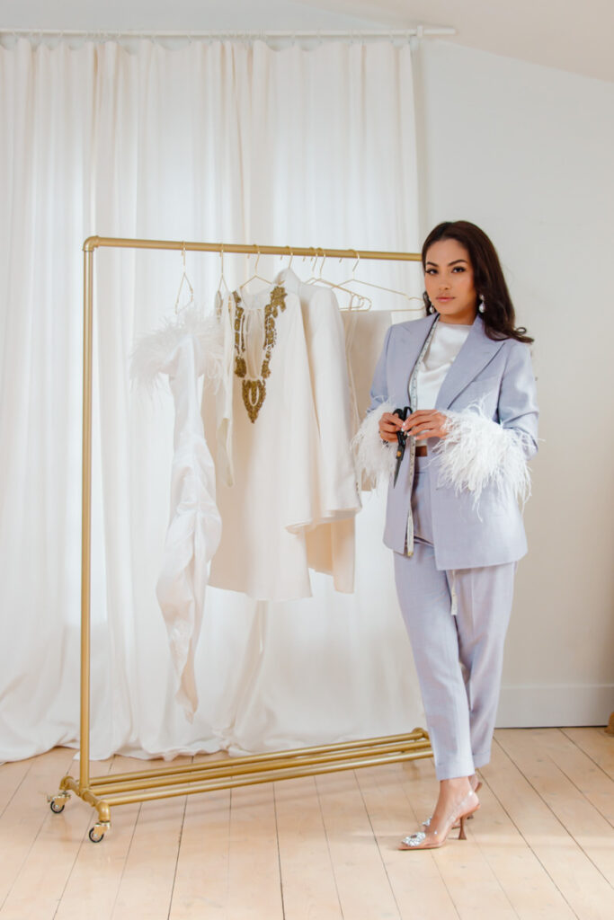 woman standing in photo session